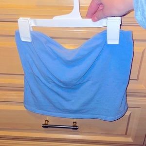 Baby Blue Tube Cropped Top